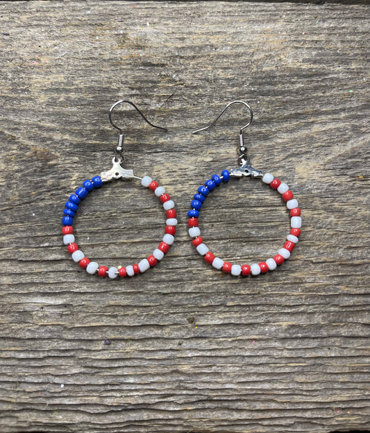 American Flag Small Hoop Earrings